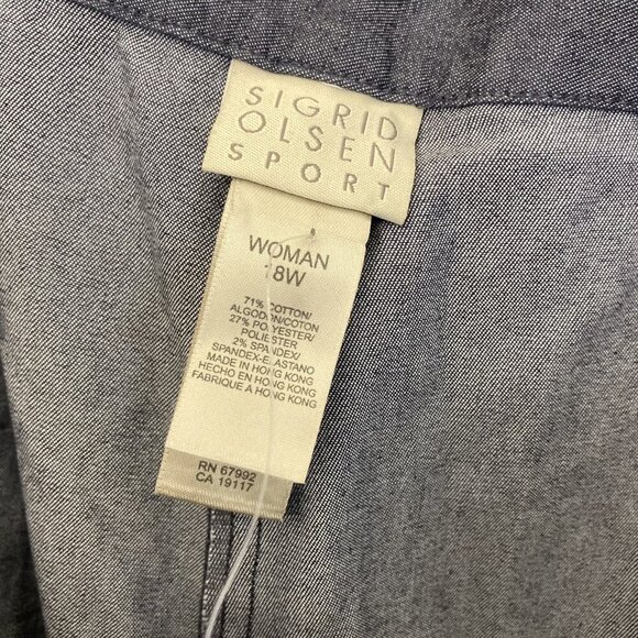 Sigrid Olsen Sport Pants Womens 18W Cropped Capri Beaded Summer Citrus Indigo - Picture 10 of 12